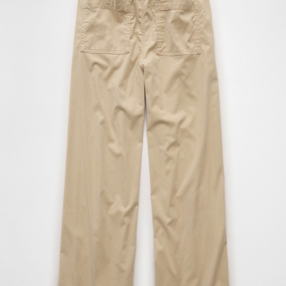 American Eagle Outfitters Beige Drawstring Wide Leg Pull-On Pants Medium - Picture 3 of 7